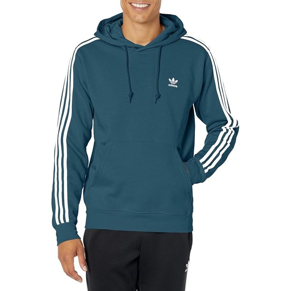 Adidas Teal Adicolor Classics Hoodie 3-Stripe Pullover Size Medium